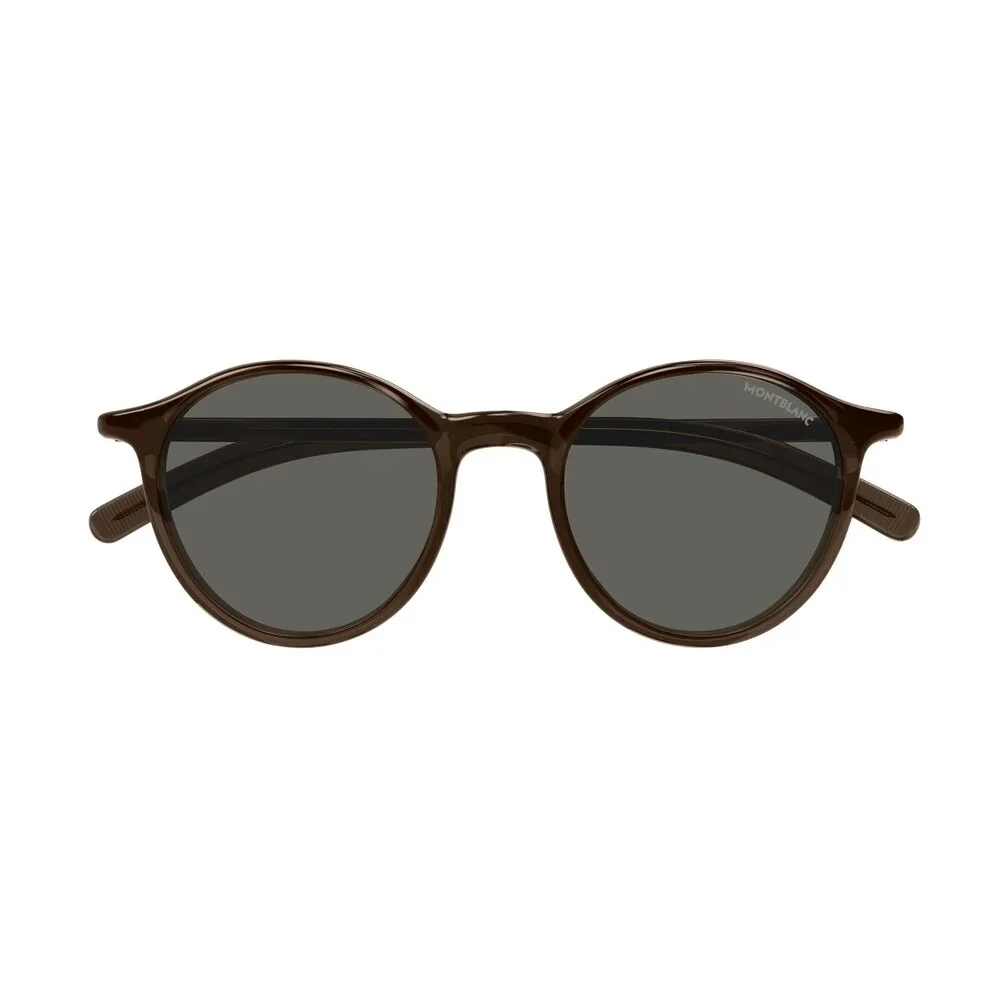 Mont Blanc MB0324S Sunglasses Brown Acetate/Metal Round